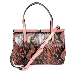Patricia Nash Camellino Frame Bag in Blush Python Print Leather